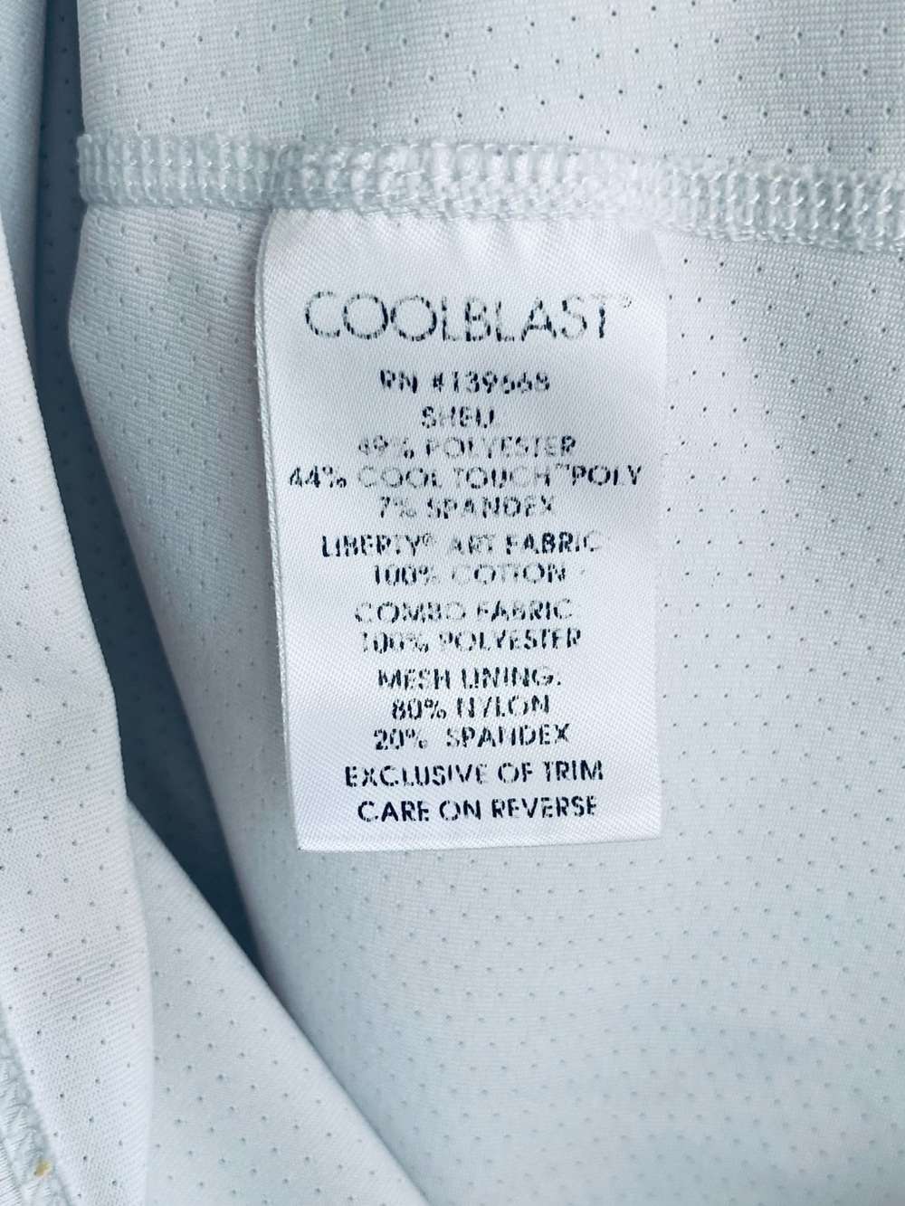 COOLBLAST Show Shirt by Dover Saddlery Lightweight Long Sleeve White Blue L - Picture 9 of 11